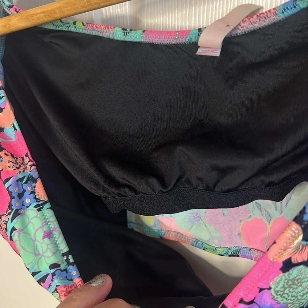 Swim top. Neon. Unsure of brand.